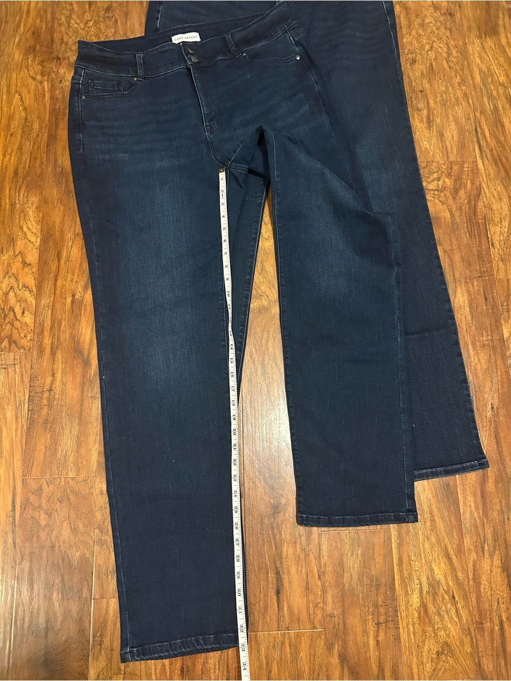 Lane Bryant Dark Blue Straight-Leg Jeans - Classic Denim Pair of Two Size 18L - Picture 4 of 9